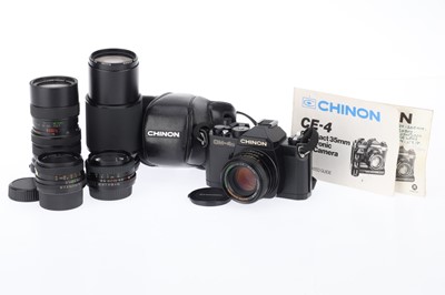 Lot 117 - A Chinon CM-4s 35mm SLR Camera and Lenses