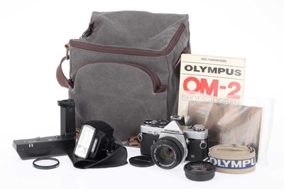 Lot 134 - An Olympus OM2N MD Camera Outfit