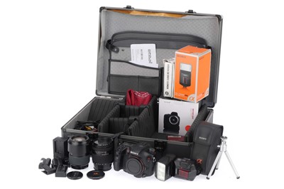 Lot 252 - A Comprehensive Sony Alpha 77 Digital SLR Camera Outfit