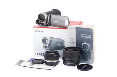 Lot 353 - A Canon Legria FS307 Camcorder, and 35mm Lenses