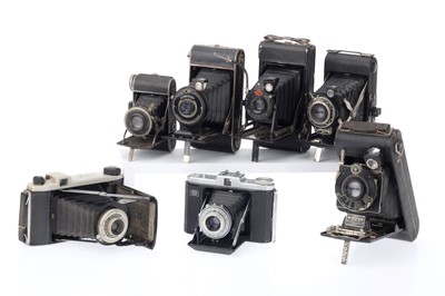 Lot 215 - A Selection of Folding Roll Film Cameras