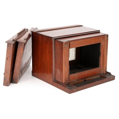 Lot 191 - An Early Wet-Plate Stereo Sliding Box Mahogany Camera
