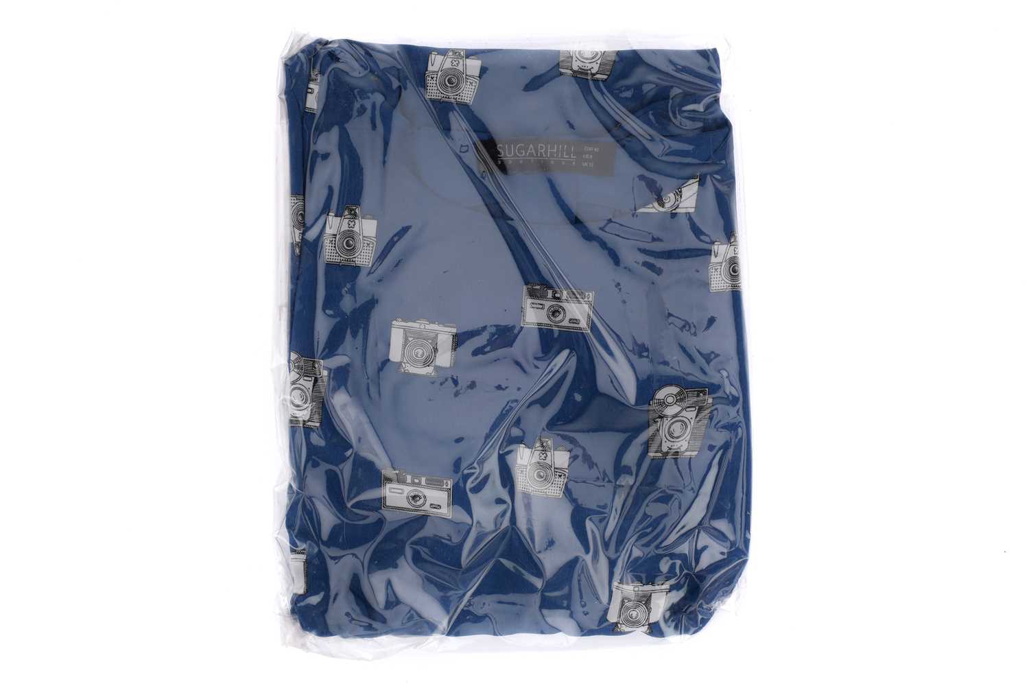 Lot 444 - A Blue Camera Motif Print Dress