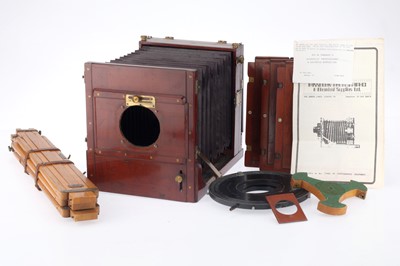 Lot 177 - A Mahogany and Brass Tailboard Camera and Accessories