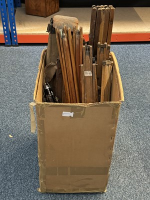 Lot 492 - A Box of Wooden Tripod Legs