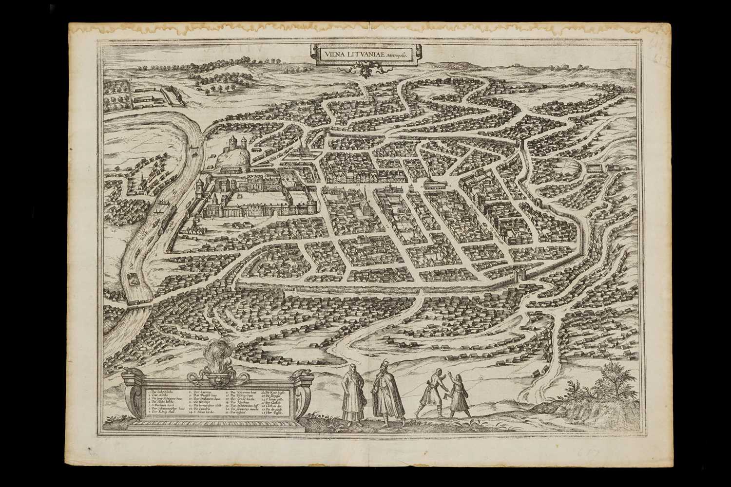 Lot 414 - A 16th Century Map of Vilnius, Lithuania