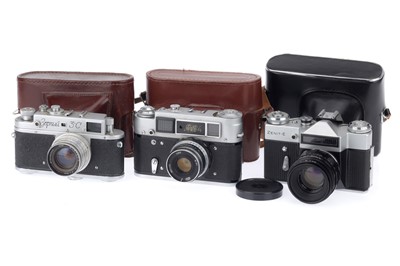 Lot 48 - A Group of Russian 35mm Film Cameras