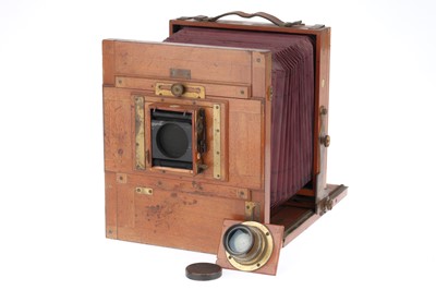 Lot 227 - A Brass and Mahogany Tailboard Camera