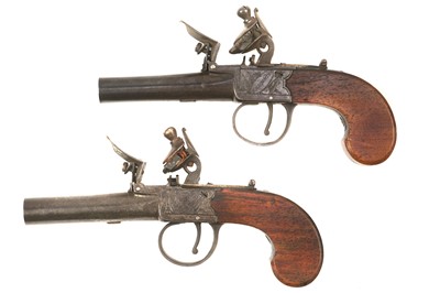 Lot 423 - A Pair of Flintlock Boxlock Pocket Pistols by Samuel Brummitt