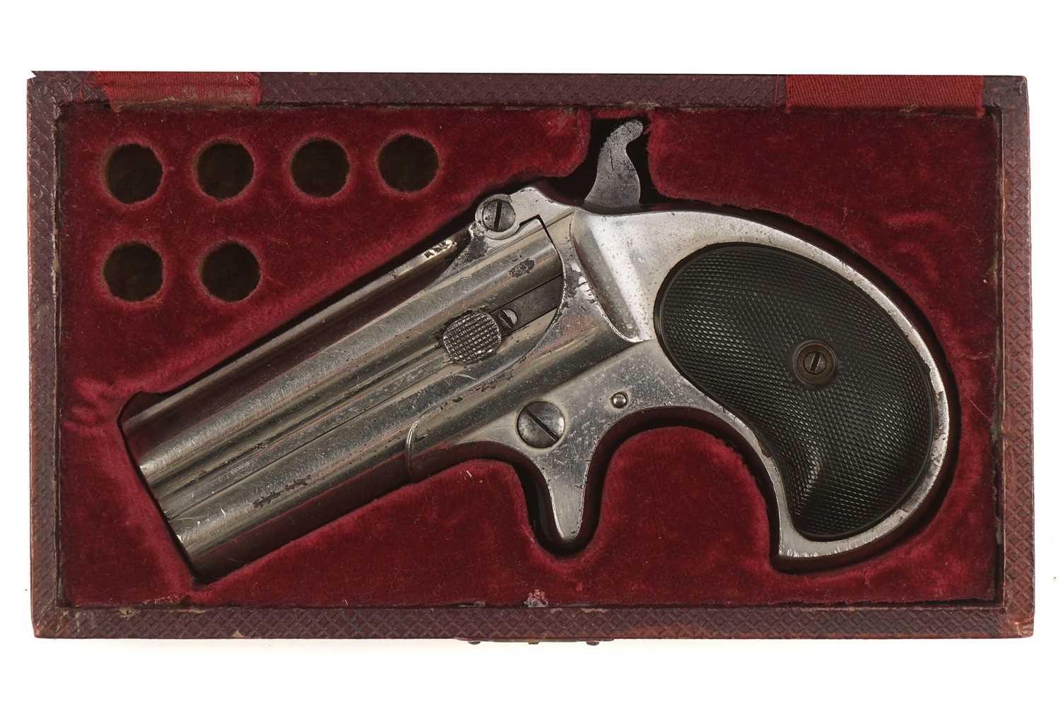 Lot 425 - An Obsolete Caliber Double-Barrelled Derringer Pistol by Remington