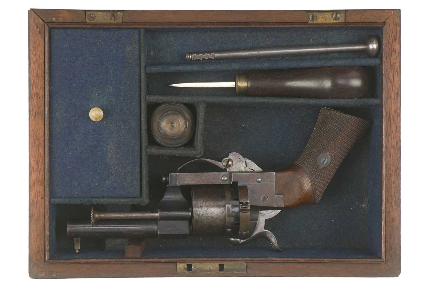 Lot 428 - A 7mm Pin Fire 6 Shot Revolver