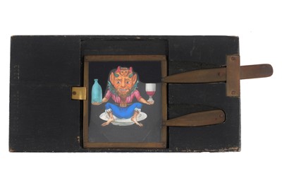 Lot 425 - Magic Lantern Devil with Bottles signed by Desh