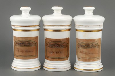 Lot 128 - Collection of 3 Porcelain Chemists Jars