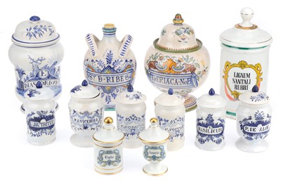 Lot 653 - A Large Collection of Reproduction Chemists & Apothecary Ceramic Jars