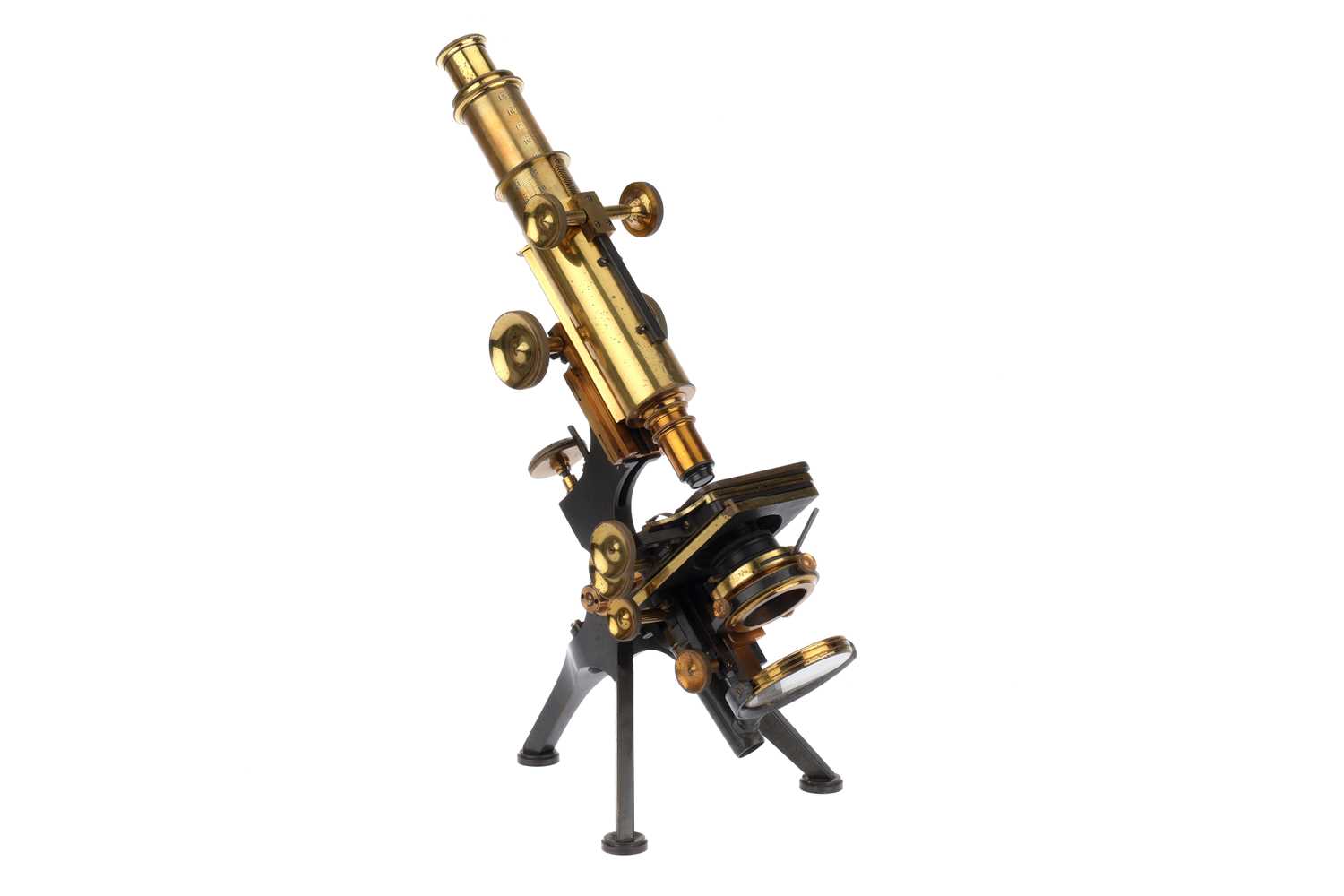 Lot 666 - A Watson Royal Brass Microscope,