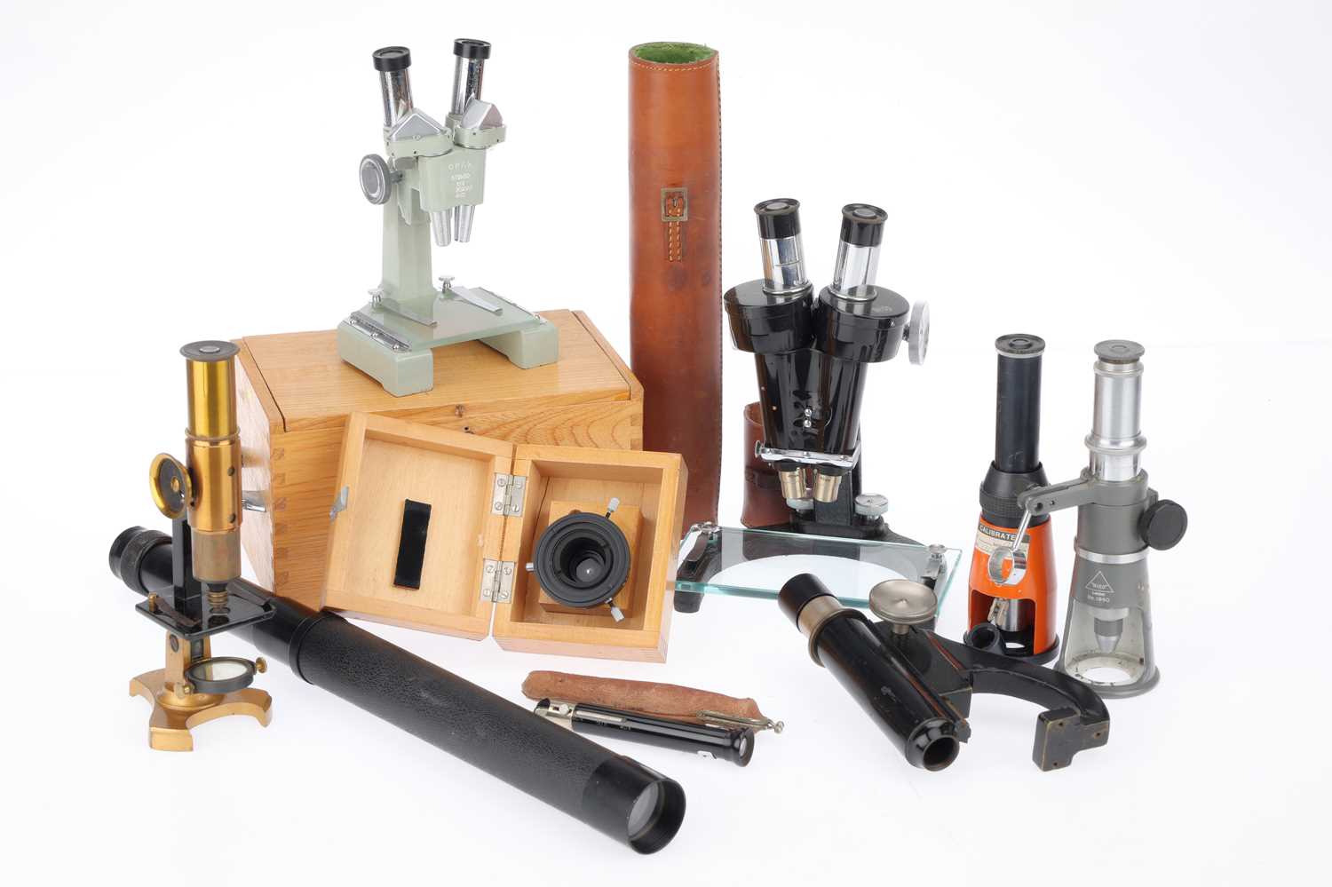 Lot 668 - A Collection of Microscopes,