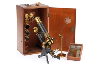 Lot 662 - A Good Victorian Brass Compound Microscope