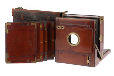 Lot 185 - A Mahogany and Brass Tailboard Camera Body