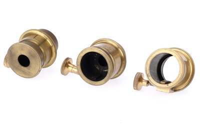 Lot 246 - Three Unusual Rack & Pinion Brass Lenses