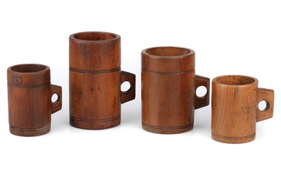 Lot 310 - Part sets of Oak Dry Capacity Measures