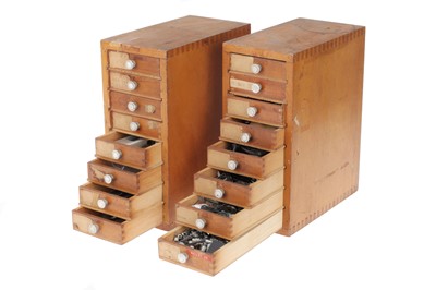 Lot 289 - Two Small Wooden Drawer Units of camera Parts