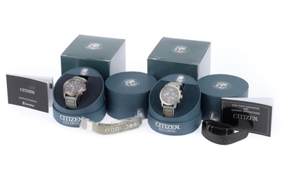 Lot 437 - A Pair of Citizen Eco-Drive Gents Watches