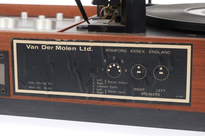 Lot 482 - A Van Der Molen Record Player and Speakers.