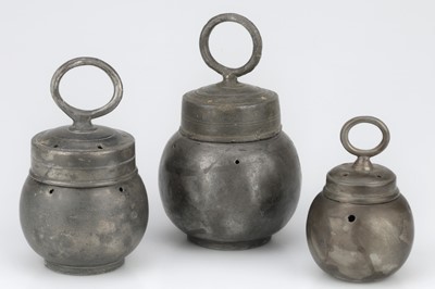 Lot 187 - Collection of Small French(?) Pewter Leech Jars