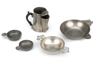 Lot 145 - Pewter Porringers & Shaving Mug