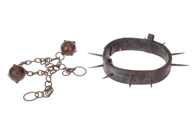 Lot 376 - 19th Century Ram Scarer & Calf Weaner Collar