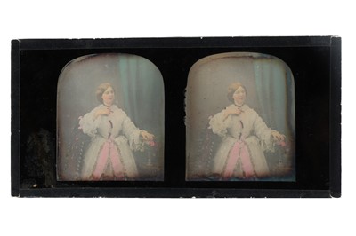 Lot 528 - Cased Set of 7 Tinted Stereo Daguerrotype Images, Claudet