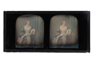 Lot 528 - Cased Set of 7 Tinted Stereo Daguerrotype Images, Claudet