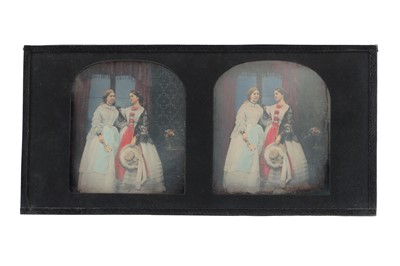 Lot 528 - Cased Set of 7 Tinted Stereo Daguerrotype Images, Claudet