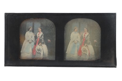 Lot 528 - Cased Set of 7 Tinted Stereo Daguerrotype Images, Claudet