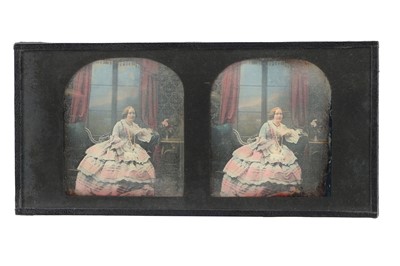 Lot 528 - Cased Set of 7 Tinted Stereo Daguerrotype Images, Claudet