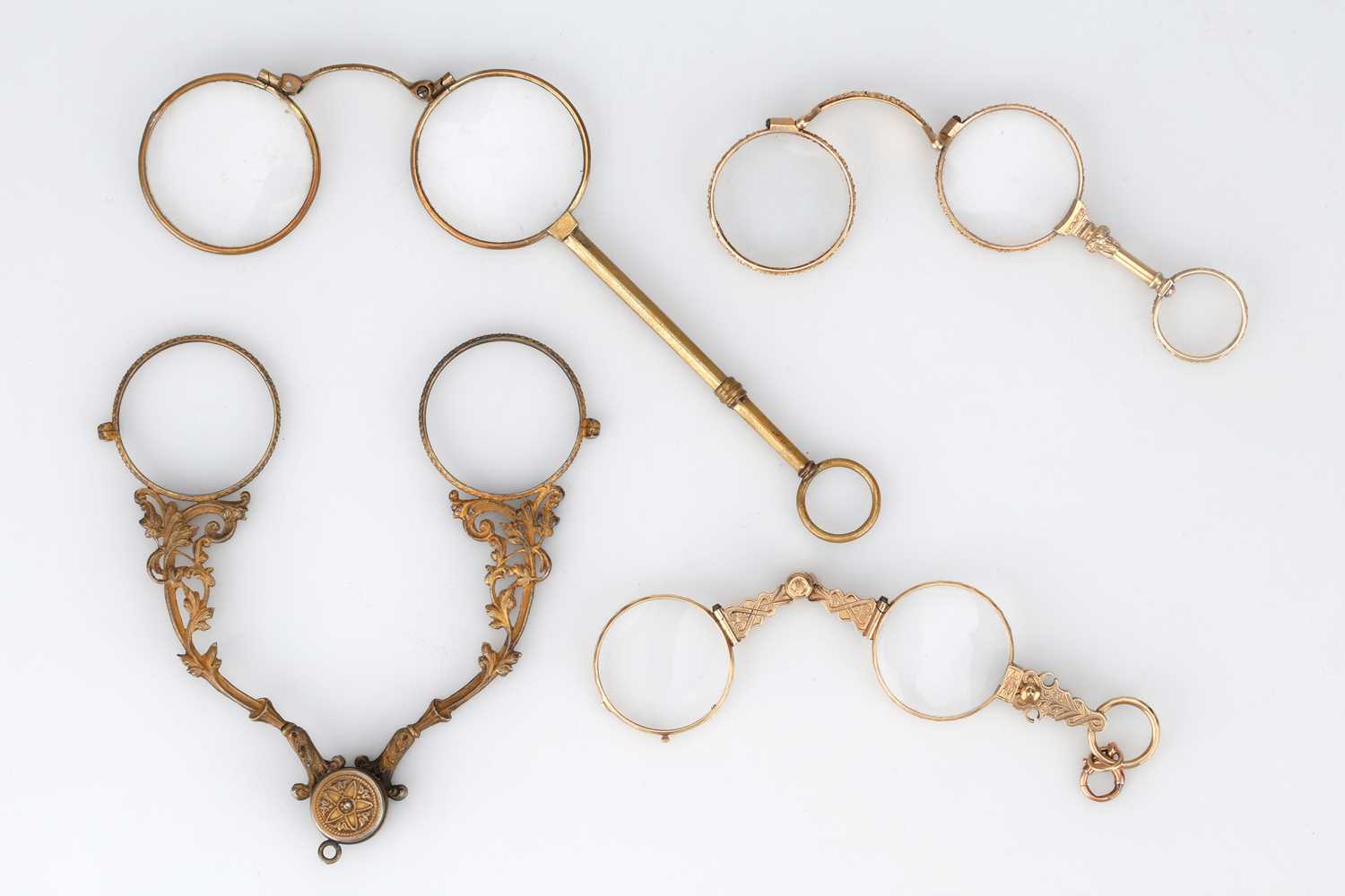 Scissors Spectacles Lot 3 - Four 19th Century Lorgnettes/Handheld