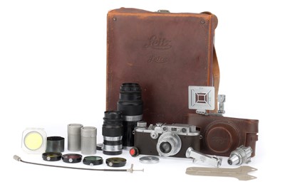 Lot 6 - An Extensive Leica IIIa Rangefinder Camera Outfit