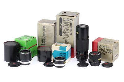 Lot 172 - A Selection of Canon 35mm Camera Lenses