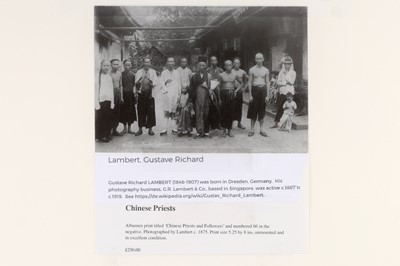 Lot 479 - Lambert, Gustav Richard, Group of Chinese Priests