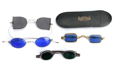 Lot 12 - Four Pairs of Late Victorian Spectacles with Coloured Lenses