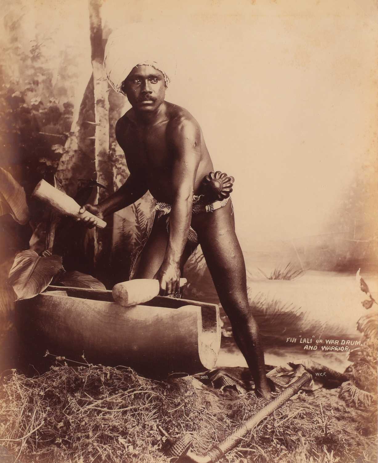 Lot 65 - Fiji Lali or War Drum & Warrior