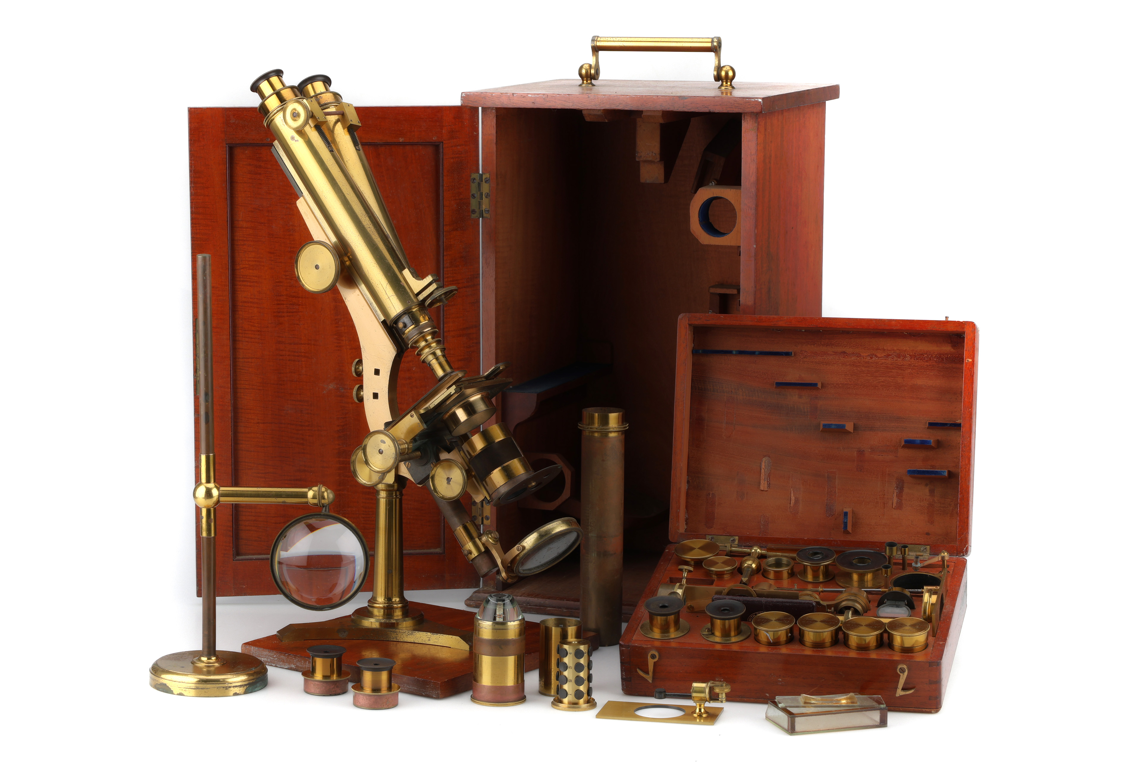 Smith Microscope Lot 229 - Mid Victorian Binocular Microscope, Smith
