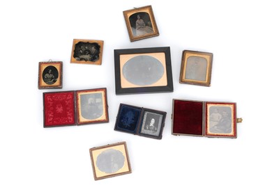 Lot 462 - A Collection of 9 Ambrotype Portraits & Groups