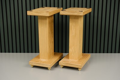 Lot 573 - A Pair of Custom-Made Wooden Speaker Stands