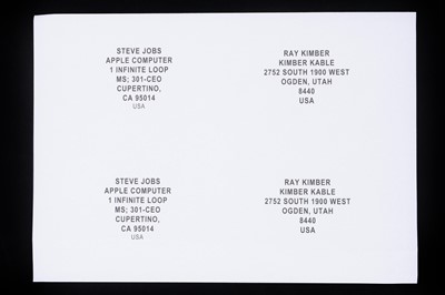Lot 586 - Letters Between Timothy F. Hill & Steve Jobs of Apple Inc