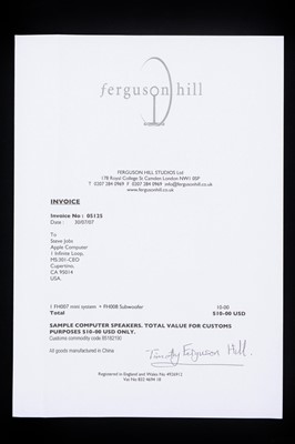 Lot 586 - Letters Between Timothy F. Hill & Steve Jobs of Apple Inc