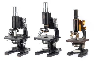 Lot 411 - Classic Microscopy, 3 Microscopes, Spencer Buffalo, USA