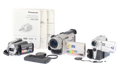 Lot 290 - A Group of Camcorders and Cables