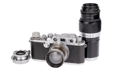 Lot 12 - A Leica IIIb "N-L' Rangefinder Camera Outfit