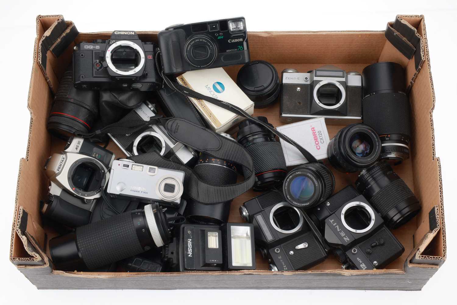 Lot 114 - A Quantity of 35mm Camera Bodies and Lenses
